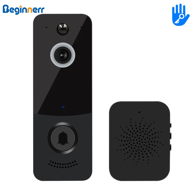 

Smart Voice Video Intercom Doorbell TTlock APP WiFi Control Infrared Night Vision TF Card Storage Motion Detect Chime Doorbell