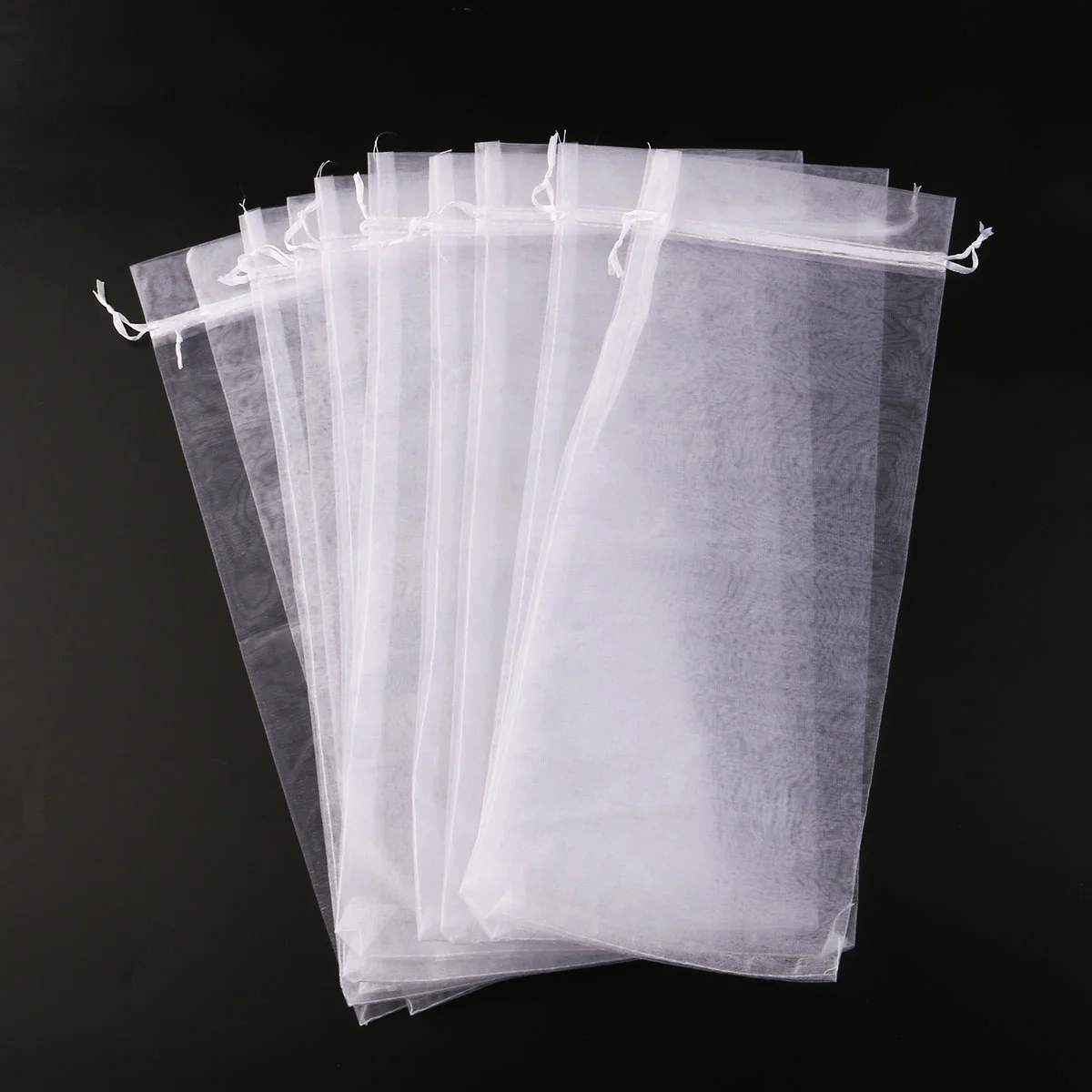 10 pçs malotes ouro guarnição garrafa capa meias de natal decorar sacos de organza embrulho de presente
