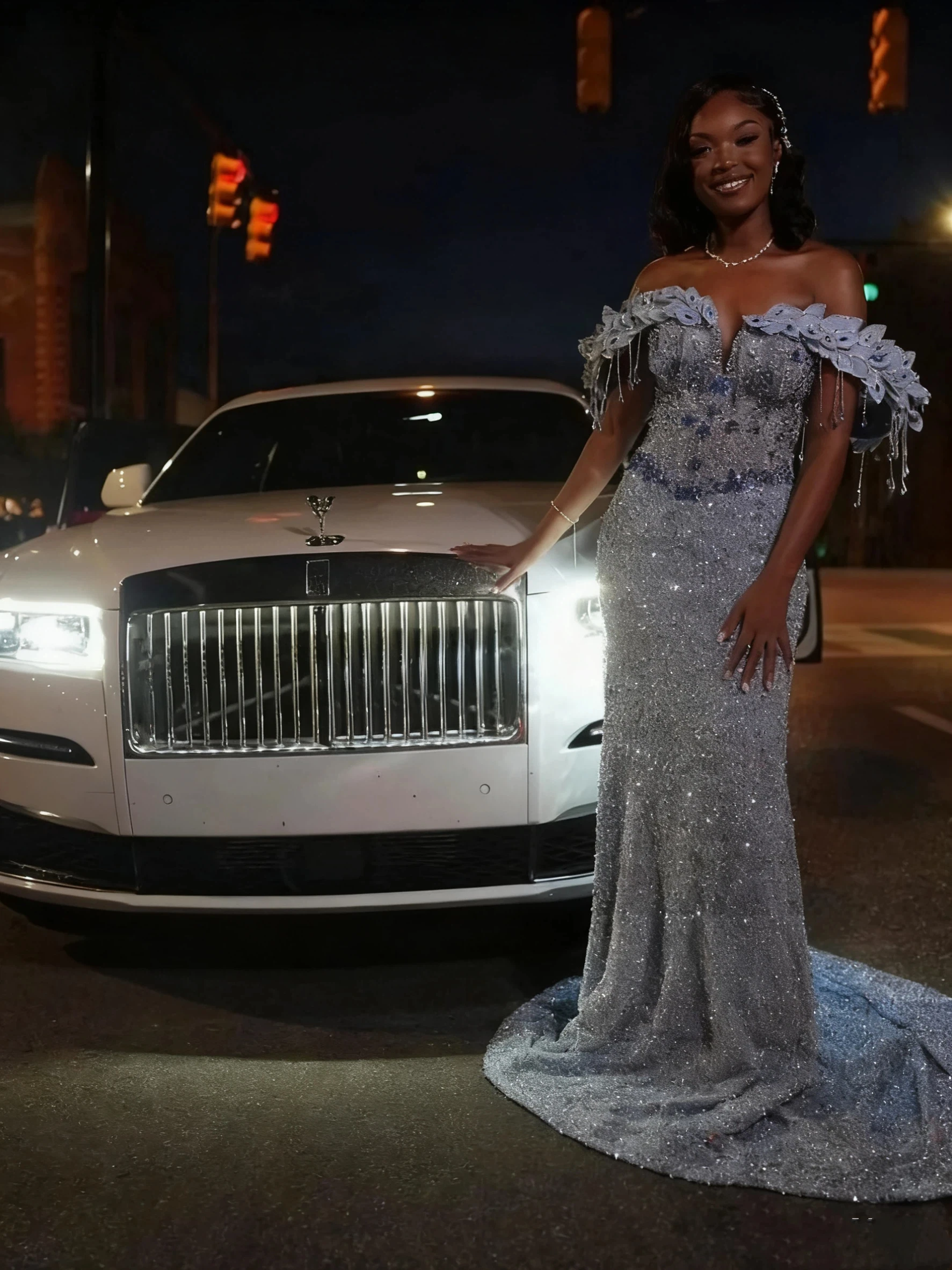 Lussuoso scintillante Aso Ebi sirena in pizzo con perline abito da sera sexy scollo a V con spalle scoperte abito per occasioni speciali personalizzato