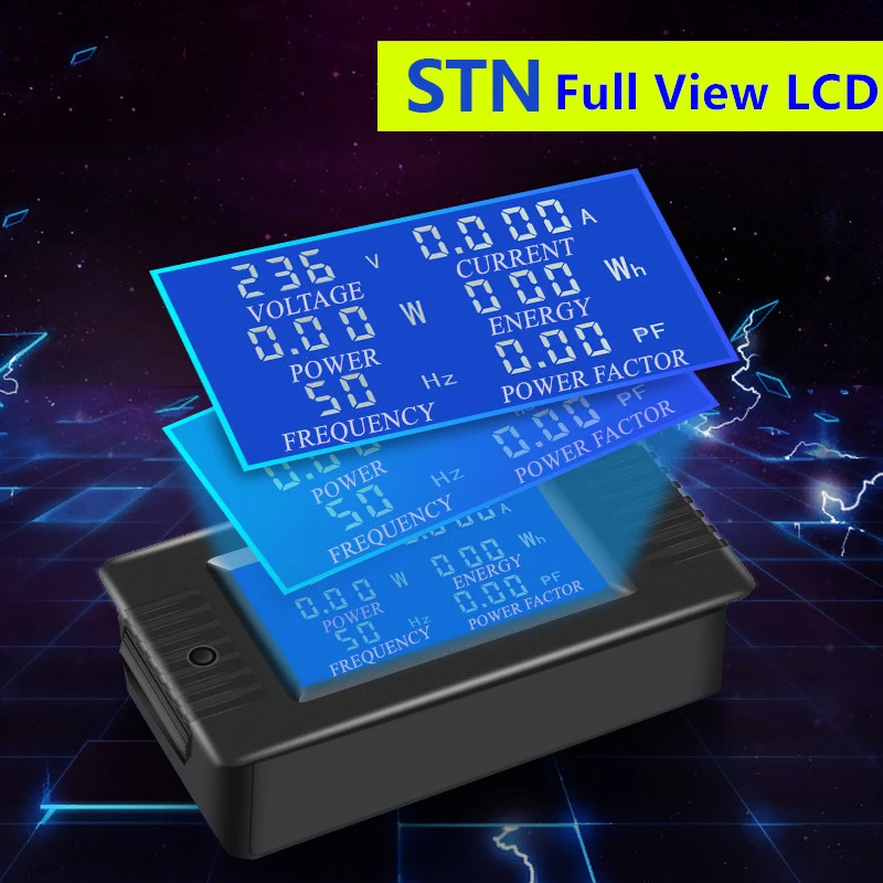 

Цифровой измеритель мощности ELING 6-в-1: вольтметр, амперметр, счетчик энергии, частотомер, 220В, 5А, 10А, 100А