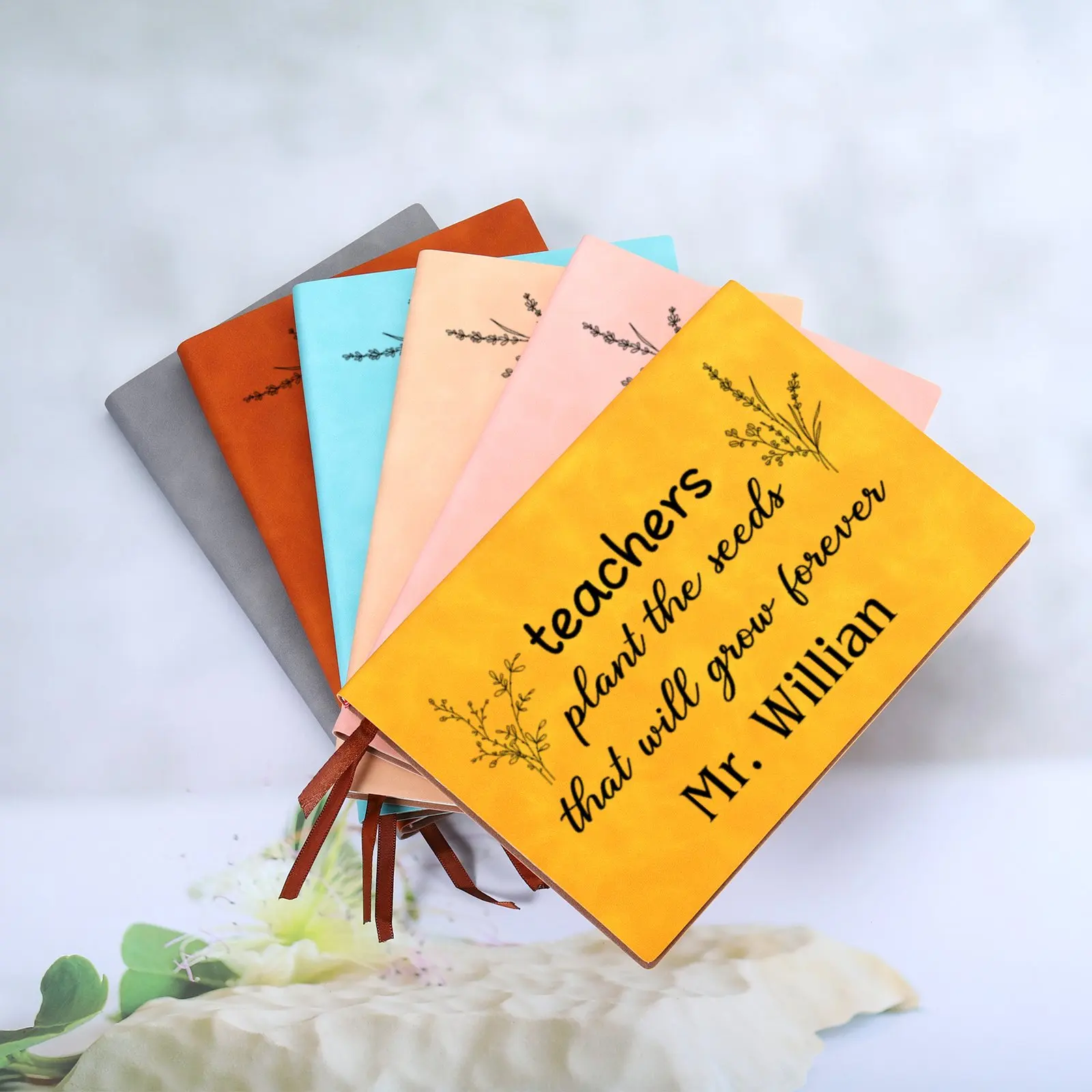 

Personalized Custom Name Leather Notebook Gift for Teacher Appreciation Week Teachers Plant The Seeds That Will Grow Forever