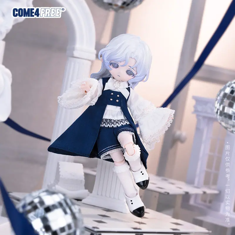COME4FREE Bjd Clothes Ob11 Doll Outfit Blue White Lace Trim Cape Fairy Tale Series Canghen Covenant Clothing Set For Collectors view 2