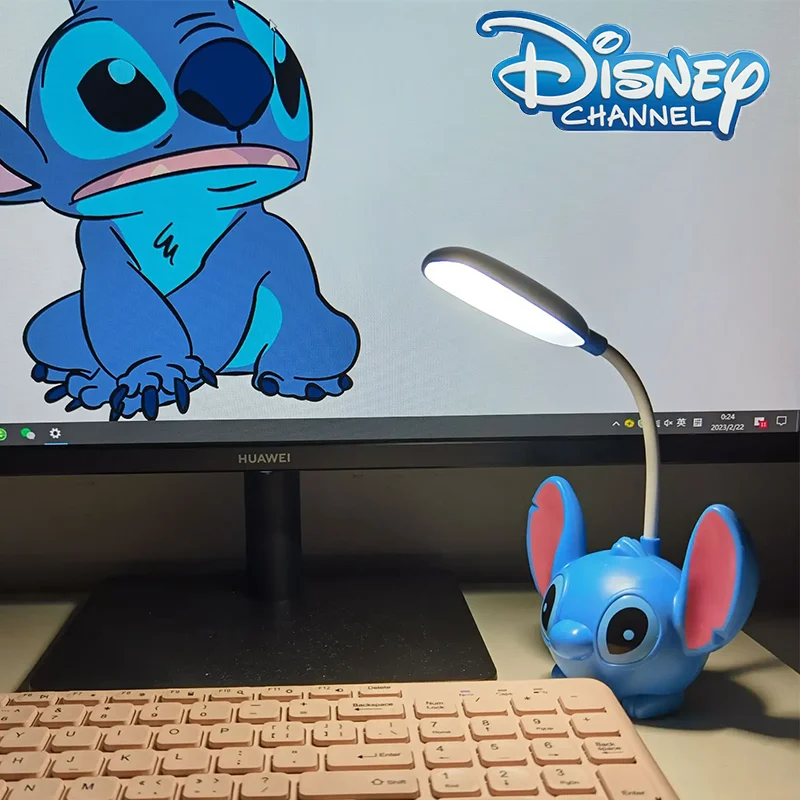 Disney Stitch Desk Lamp Pencil Sharpener Multifunctional Night Lamp Learning Rechargeable Pencil Sharpener Cartoon Lamp Kid Gift