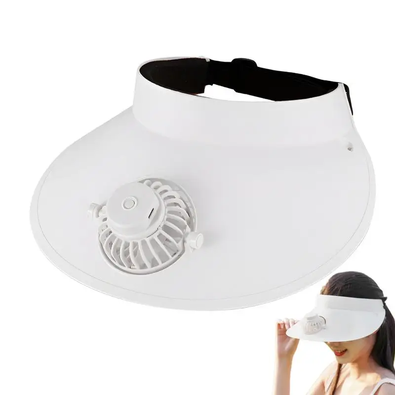 Sun Hat With Fan Sun Protection Hat Empty Top Hat Fan Visor Hat Beach Hat For Golf Outdoor Activities Travel & Hiking