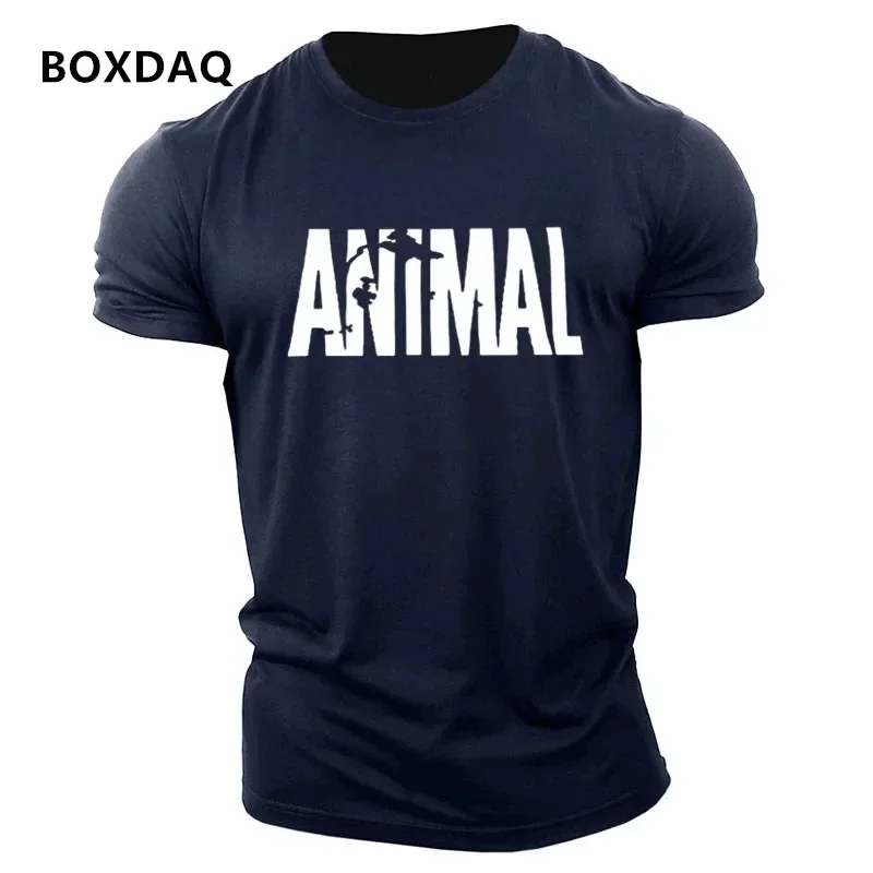 Short Sleeve Casual Fitness Sporty Tops Tee Animal Letter English 3D Print T Shirt 6XL Plus Size Men's Clothing Sports T-Shirts