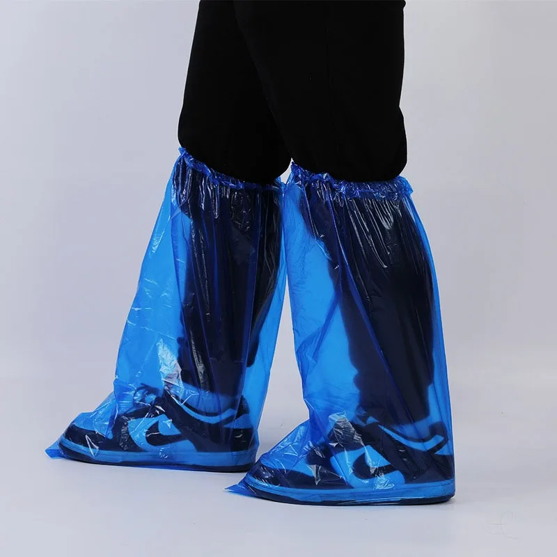 1Pair Disposable Rain Shoe Covers High Shoe Covers Wear-resistant Waterproof And Rainproof Long Tube Rafting Thick Foot Covers