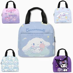 Sanrio 3D Printed Cartoon Cute Girls Lunch Bag Waterproof Portable Lunch Box Pack Reusable Thermal Preservation Meal Bag