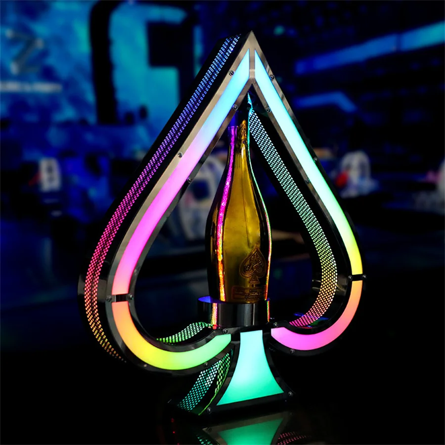 RGB Changeable Ace of Spade VIP Bottle Display Racks Bottle Presenter bottle service presenter nightclub wine glorifier