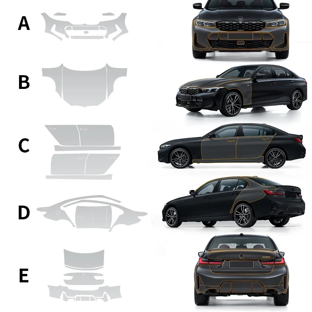 

For BMW 3 Series G20 2023 Pre Cut 8.5thick Car Paint Protection Film Body Transparent Anti Scratch Invisible Clear PPF Decal Kit