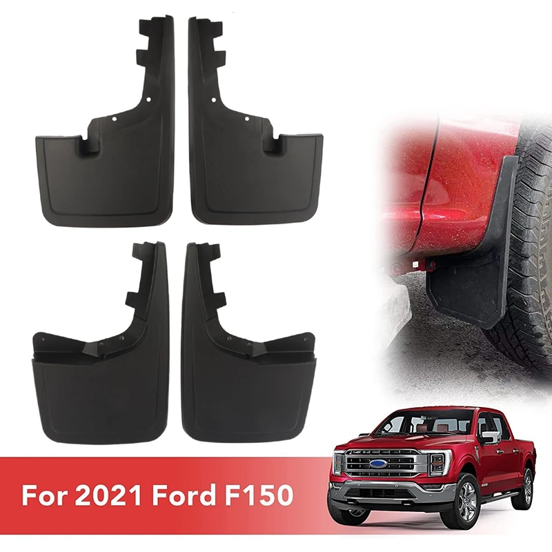 

Mud Flaps, All Weather Front And Rear Mud Guards Splash Guard For Ford F150 2021, Set Of 4