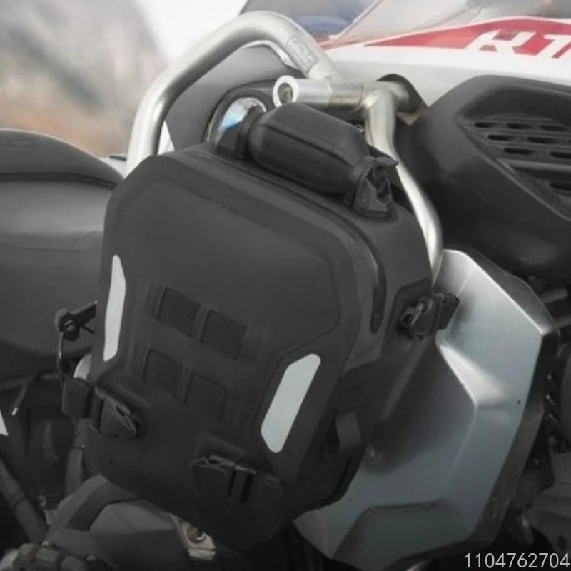 

Universal Motorcycle Handlebar Bag, Waterproof Reflective Airtight Anti-Drop Riding Bag for Travel Bike Accessories Equipment