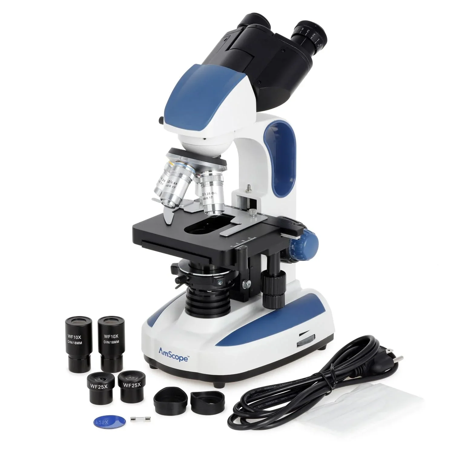 AmScope 40X-2500X Advanced Student and Professional Compound Microscope