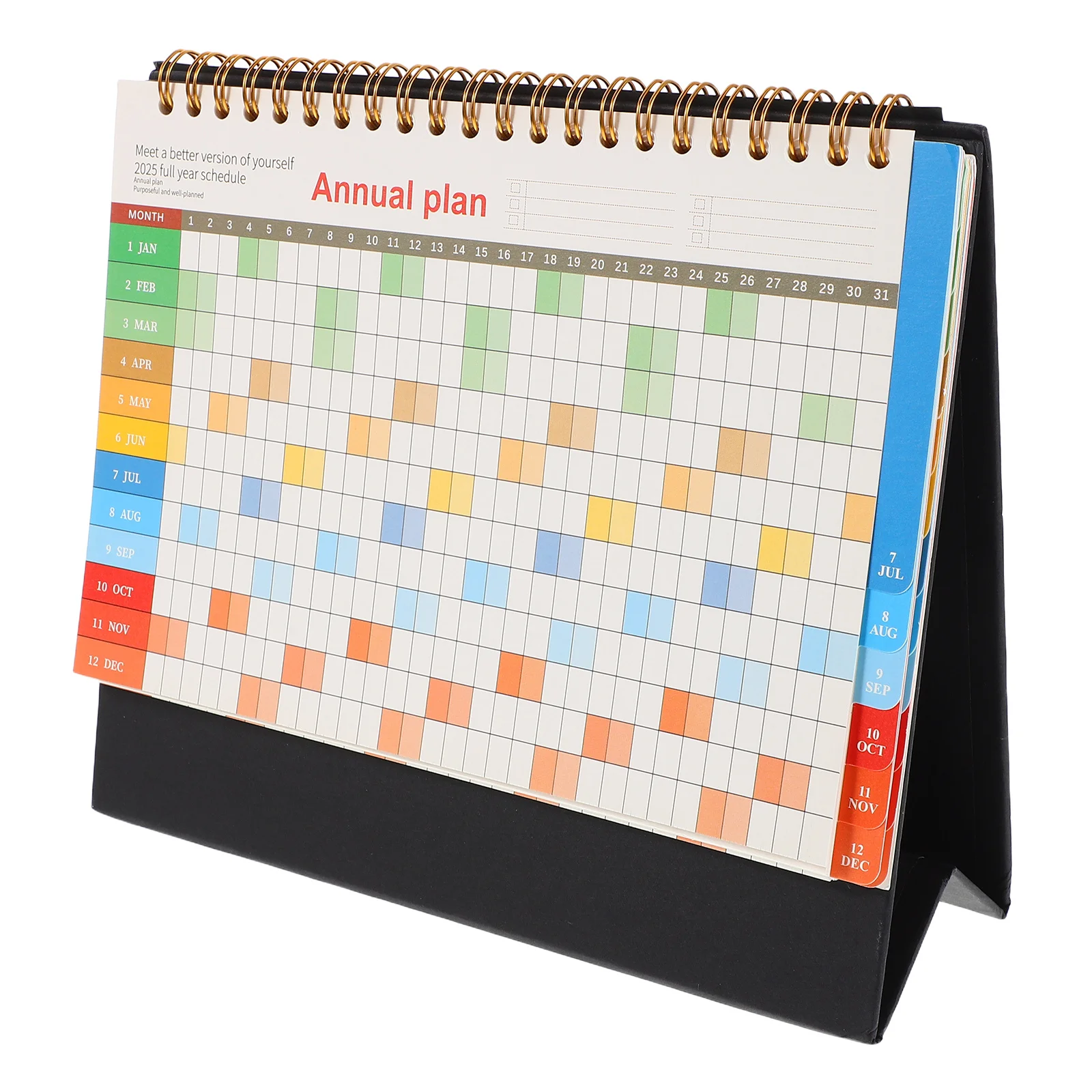 

Desktop Calendar 2026 August 2025 To December Monthly Planner Standing Flip Twin-Wire Binding Colorful Tabs Office Home School