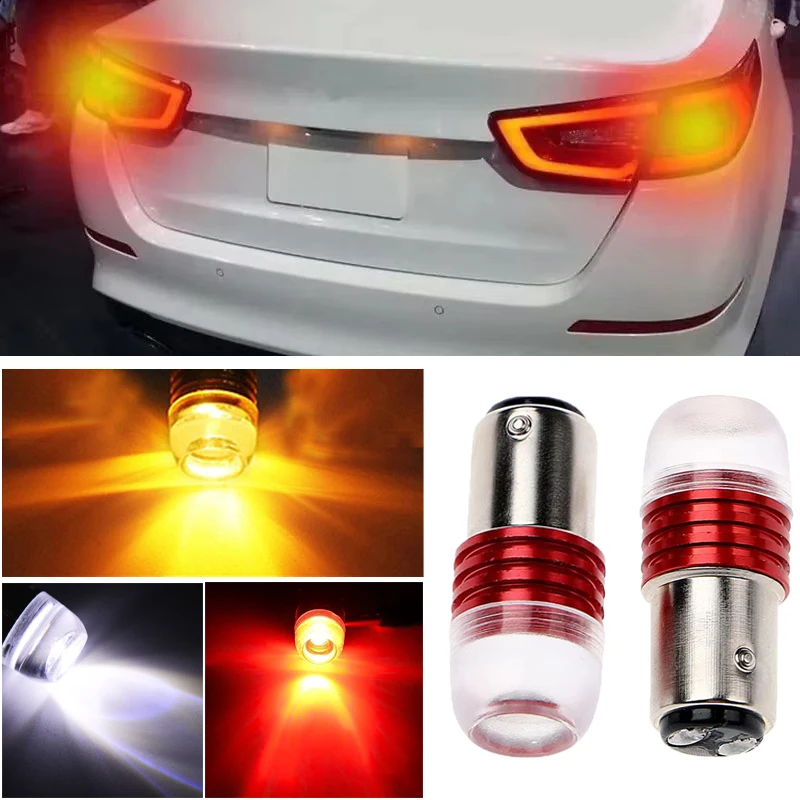 

1/2pcs Strobe Car Turn Signal Light Motorcycle Tail Brake Light Flashing Lamp LED Warning Light Bulb Red Blinker Rear Taillight