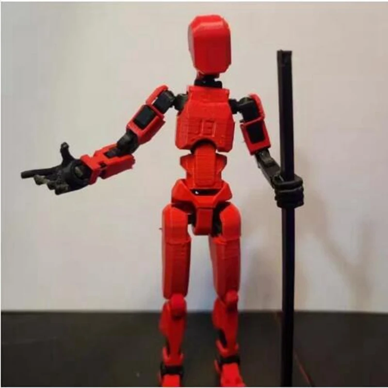 Figura de acción de Robot, impresa en 3D con articulación completa para detener el movimiento, animación roja