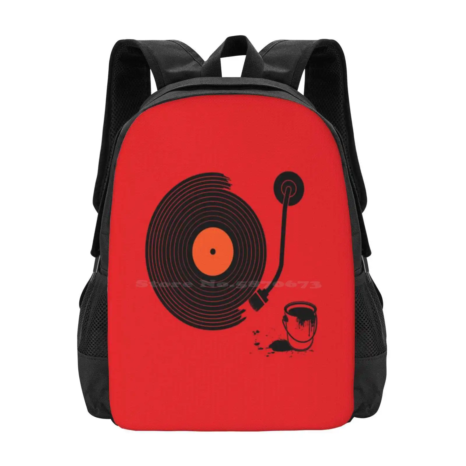 هذا هو لماذا أنا شريطية ذات سعة كبيرة حقيبة الظهر المدرسية حقائب الكمبيوتر المحمول الفينيل شعر مستعار الموسيقى الصوت الفكاهة المفاهيمي خمر #1