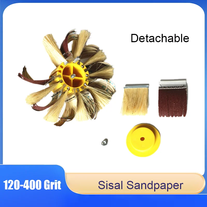

6mm Shank Shaft-Mounted Sisal Polishing Brush Wheel - Hand Drill Grinding Wheel, Sanding & Polishing Brush for Wood Primer