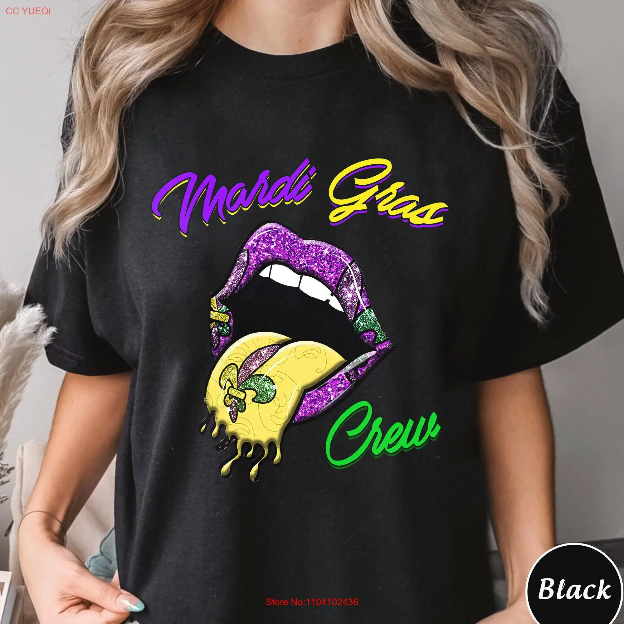 Mardi Gras Crew SweaT T Shirt Women Costume New Orleans Cruise Fleur De Lis Fat Tuesday Carnival long or short sleeves