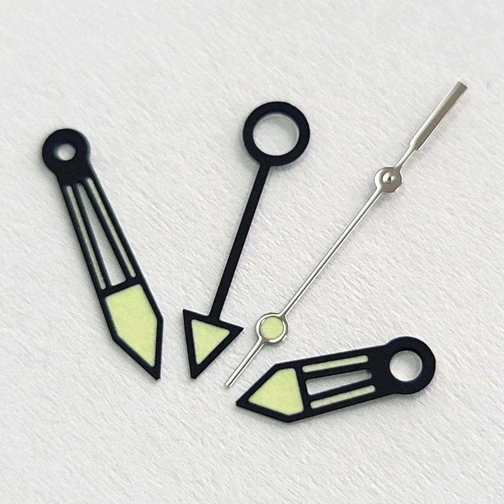 

Modified GMT Watch Accessories, Black and Green Four-pin Hands, Green Luminous Watch Hands, Suitable for Japanese NH34 Movement