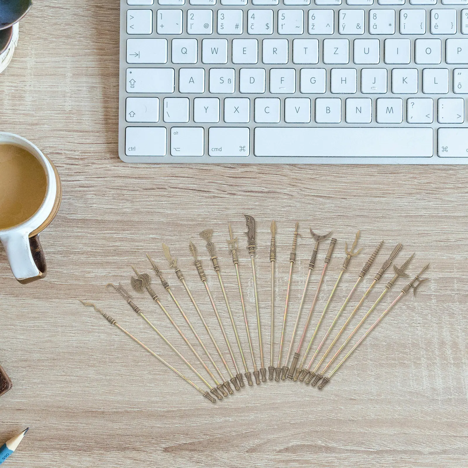 

18Pcs Zinc Alloy Chinese Ancient Arms Adornments Miniature Metal Ornaments Home Decor Educational Kids Cognitive Play Collection