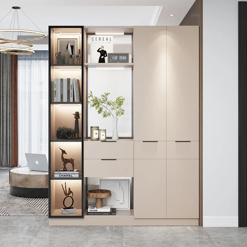 Shoe cabinet, porch cabinet, integrated partition, living room screen storage rack, directly opposite door partition cabinet