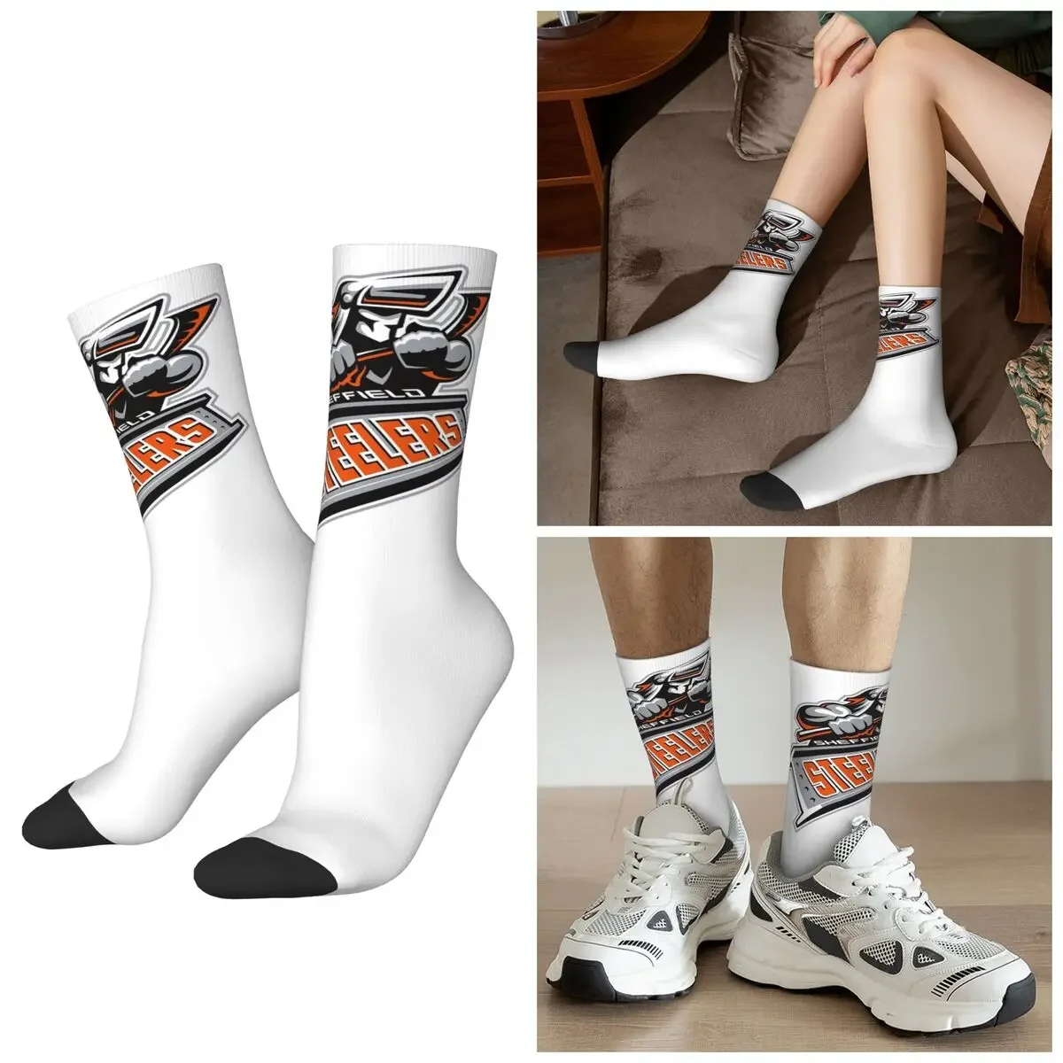 

All Seasons The Sheffield Steelers Socks Harajuku Crew Socks Hip Hop Stockings for Men Women Valentine's Day Gifts