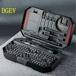 DGEV-Juego de destornilladores 145 en 1, brocas magnéticas de precisión, Kit de reparación de mano inalámbrico