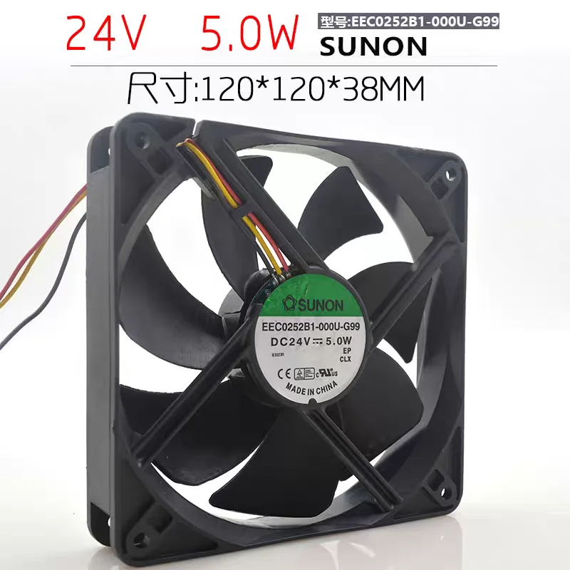 

SUNON EEC0252B1-000U-G99 DC 24 В 5,0 Вт 120x120x25 мм 3-проводной охлаждающий вентилятор для сервера