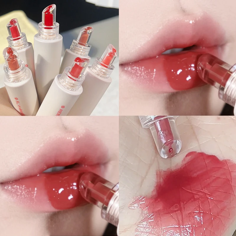 Mirror Moisturizing Lip Gloss Lasting Crystal Nude Red Lip Glaze Waterproof Jelly Non-stick Cup Lipstick Lips Makeup Cosmetics