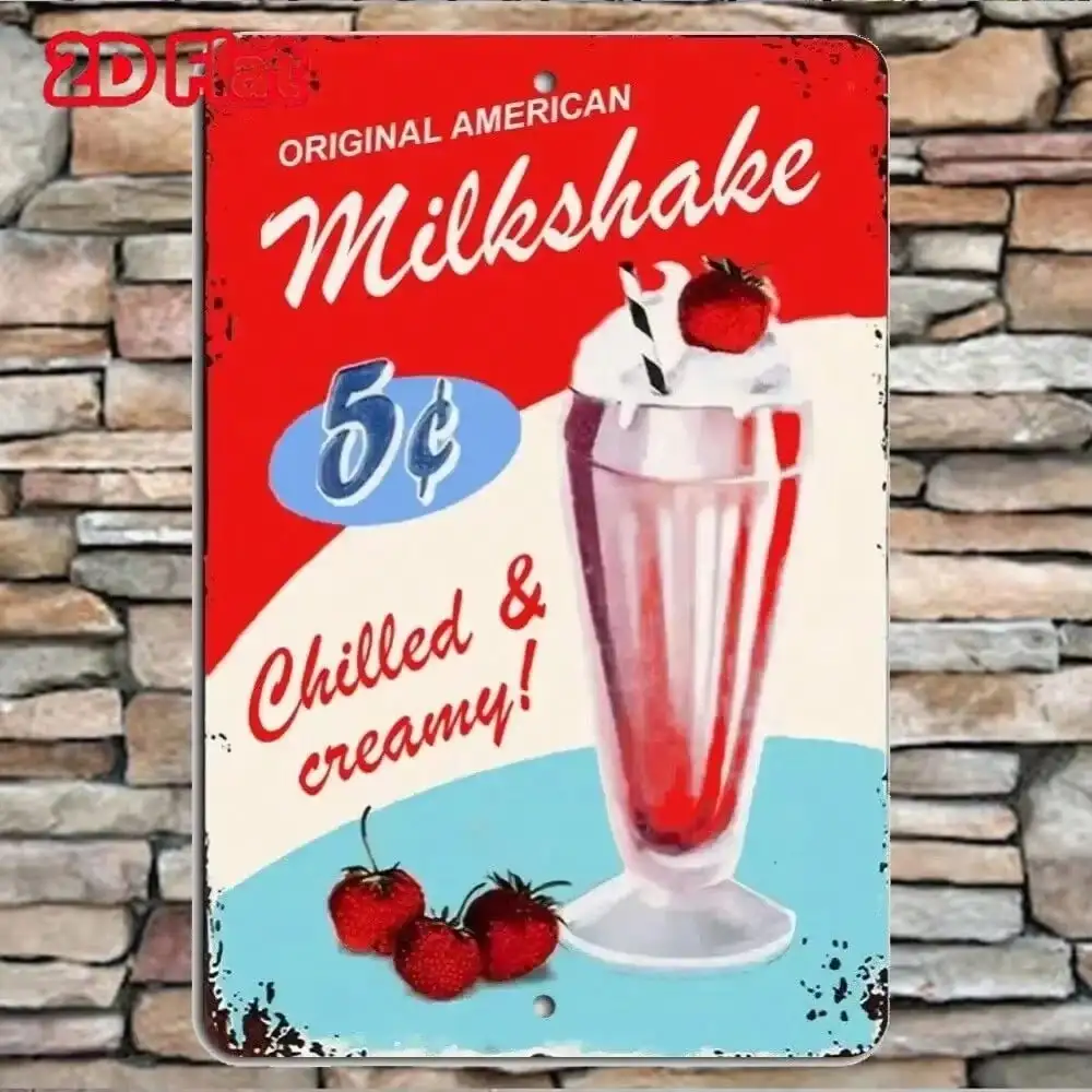 Металлический знак американского молочного коктейля, обеденный декор, подарок на Рождество/Хэллоуин, настенная скульптура