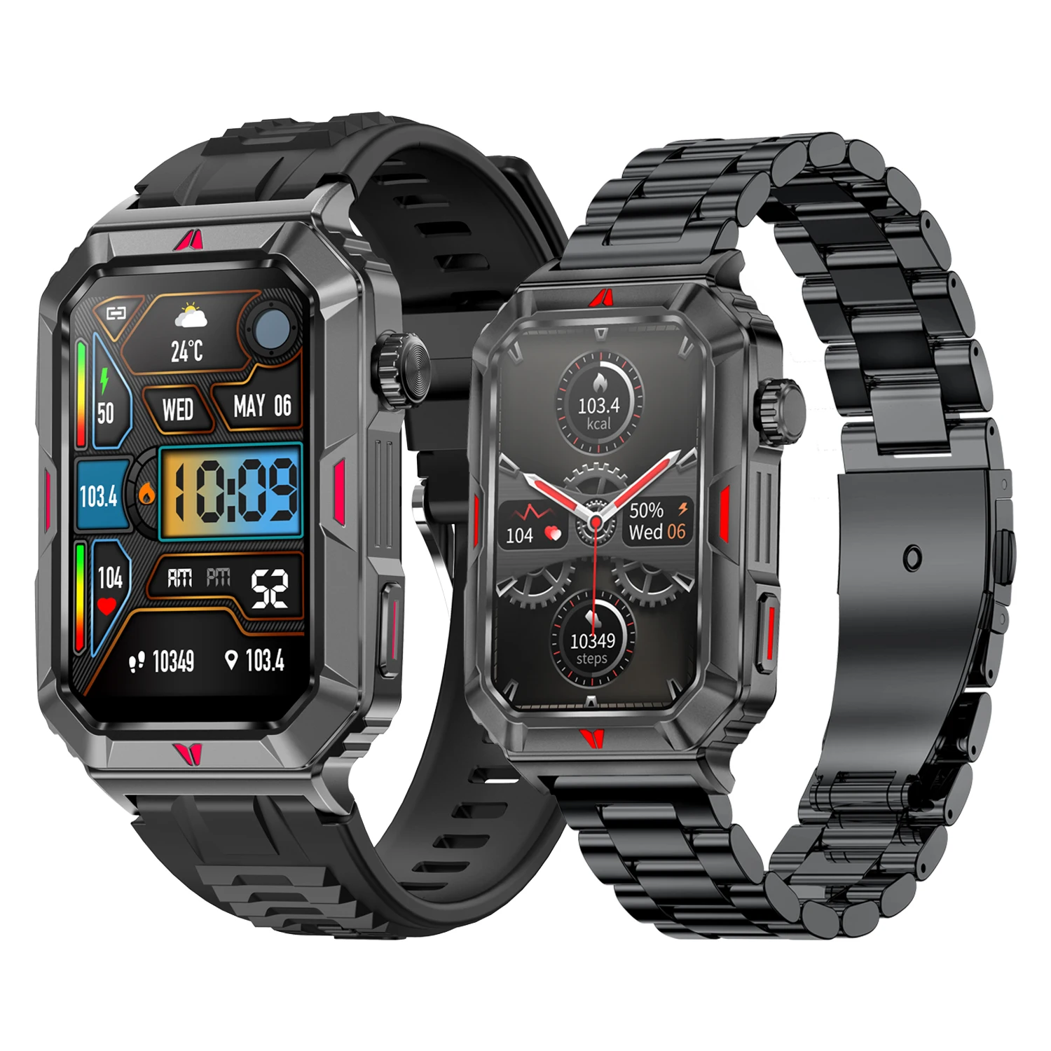 

Смарт-часы для мужчин, Bluetooth-вызов, спортивный фитнес-трекер, мониторинг сердечного ритма, здоровья, спорт на открытом воздухе, военные умные часы