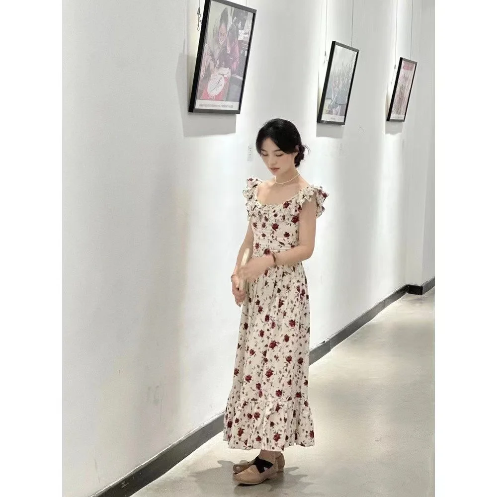 Vestidos femininos bordados borboleta tule saia festival ao ar livre artístico doce sonhador conto de fadas jovem em camadas elegante