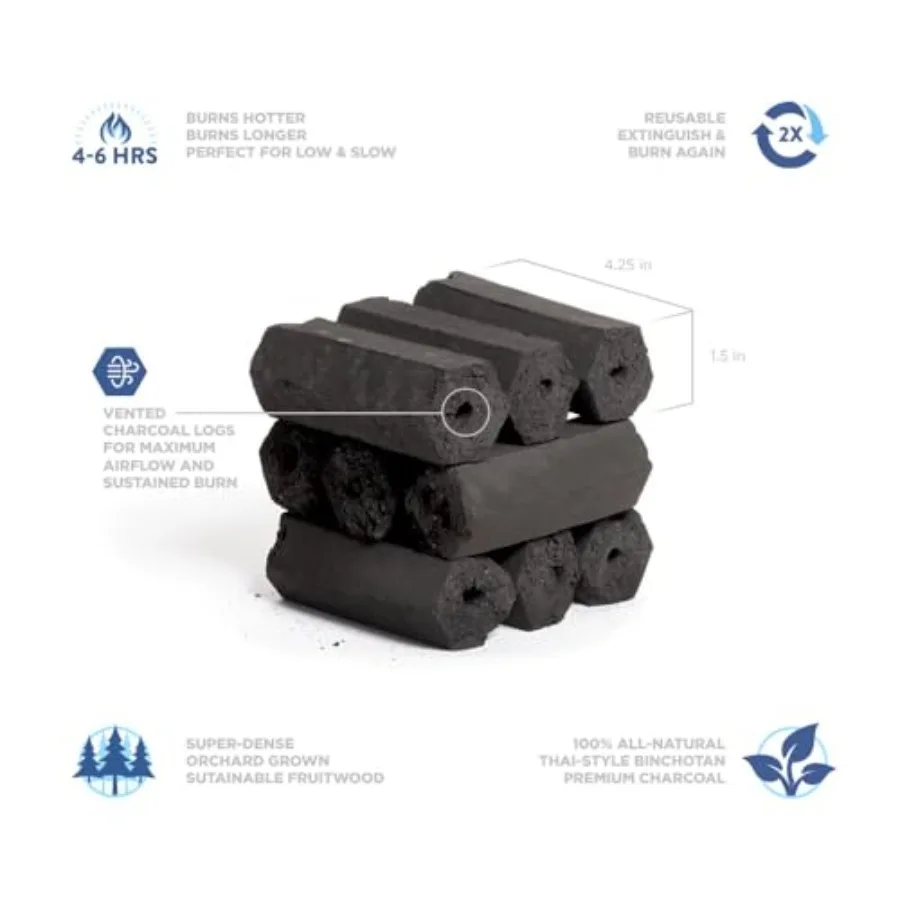Nomad Fire 100 AllNatural من الخشب الصلب والفحم 10 رطل من ThaiStyle Binchotan مثالية للطهي في الهواء الطلق وشوايات كامادو والشوايات #3