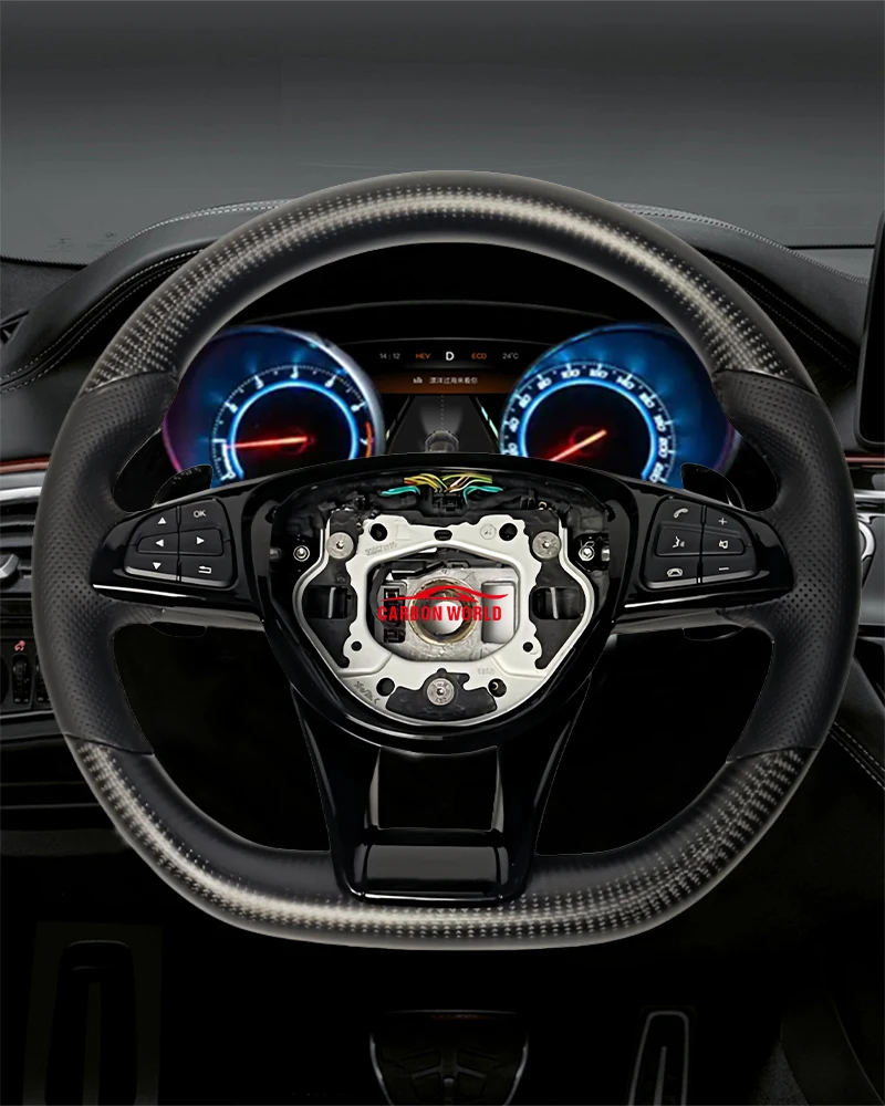 

Carbon Fiber Leather Steering Wheel Upgraded Model Fit for Mercedes-Benz W205 W204 W222 C63 GLA GLC A45 E63 S63 G63 GLS