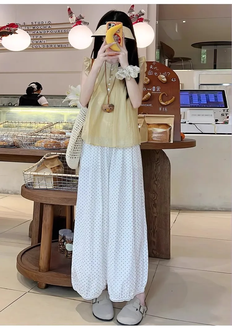 

Брюки женские на молнии с промежностью, весенние шифоновые плиссированные, струящиеся, легкие, широкие, элегантные, в корейском стиле, минимализм, для женщин, для поездок на работу, OL