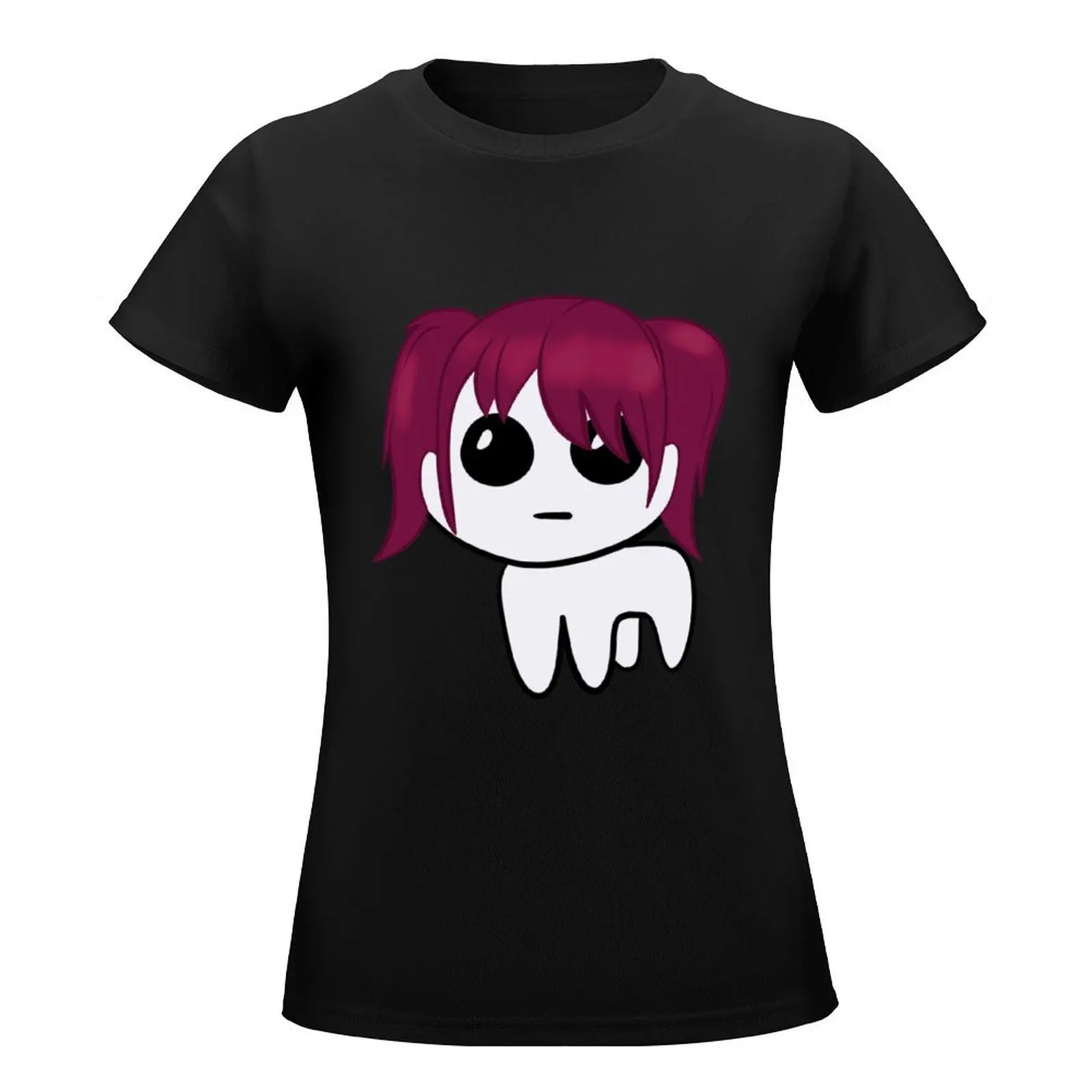 Autism Creature Ginger Dark Red Purple Hair Pigtails with Bangs Fringe T-Shirt female vintage clothes white t-shirts for Women