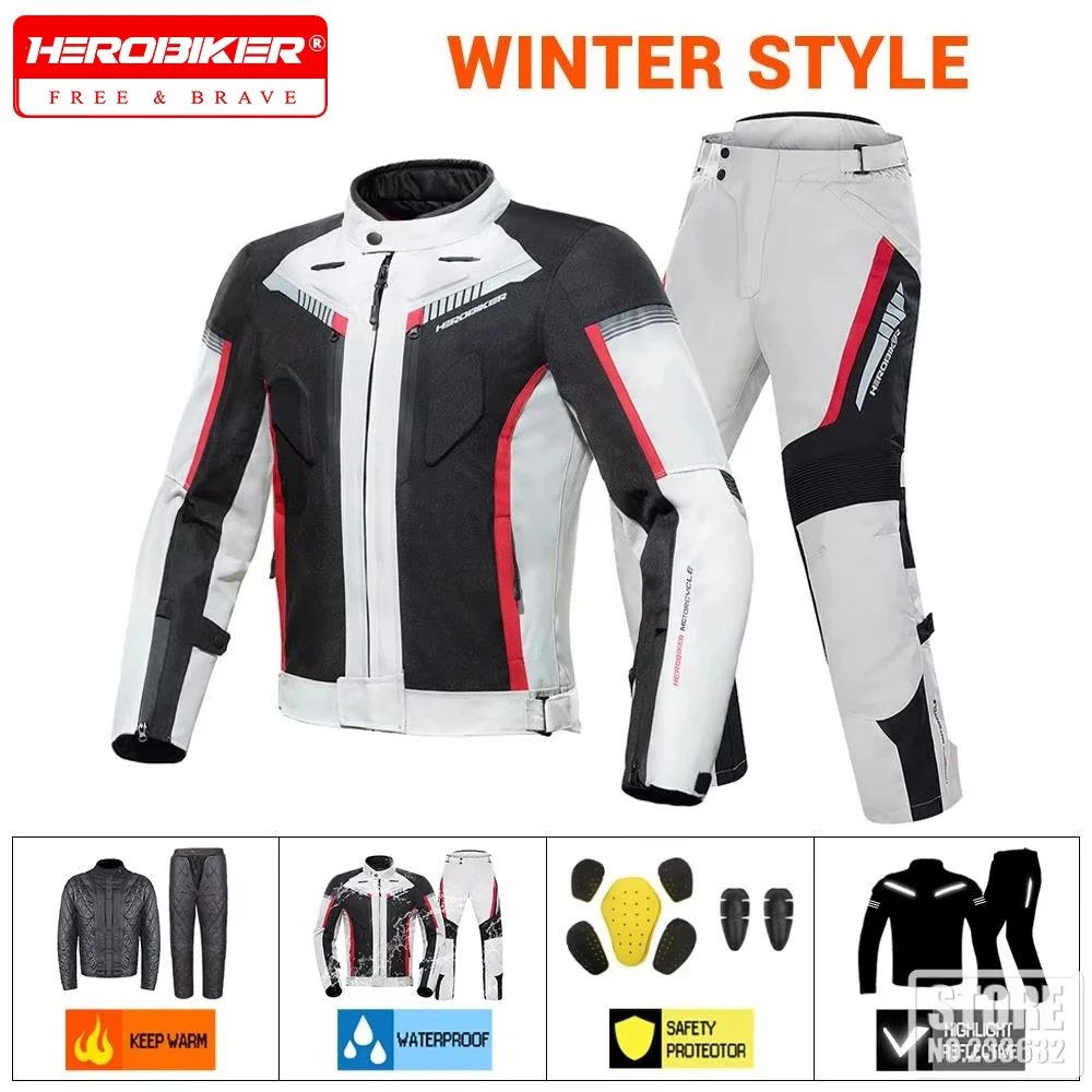 

Motorcycle Jackets Winter ceketler Moto Protection Suit Anti-Fall Breathable Motorcycle Winter Jacket Veste Chauffante Homme