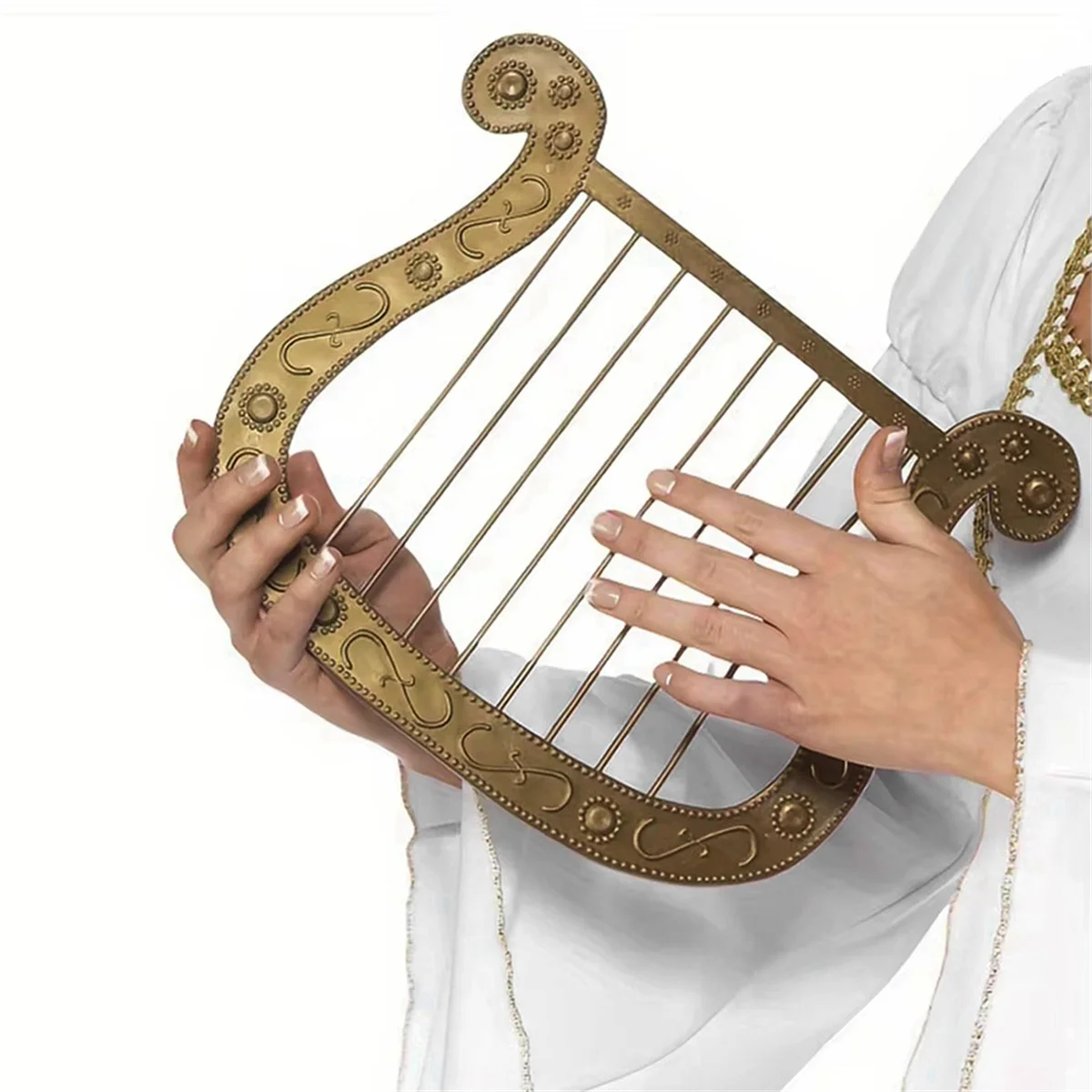 New Simulation Harp Plastic Model Harp Halloween Costume Angel Theme Dress Up Accessories Harp Model Toys Bar Decoration