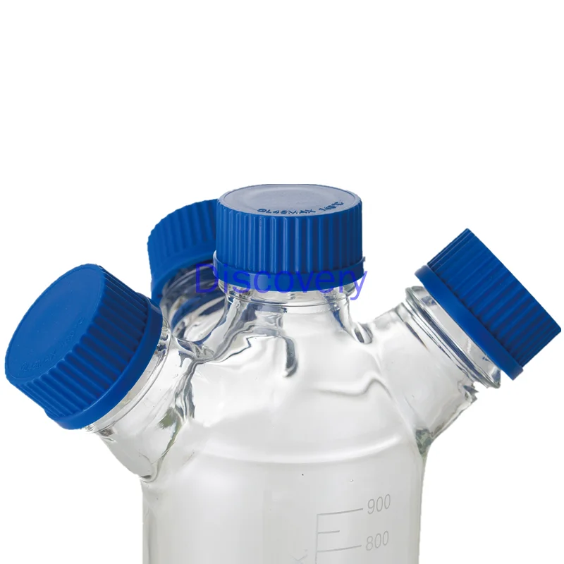 GL45 Screw Mobile Phase Liquid Bottle Screw Storage Bottle Chromatographic Solvent Bottle Blue Cap Silk Reagent Bottle HPLC