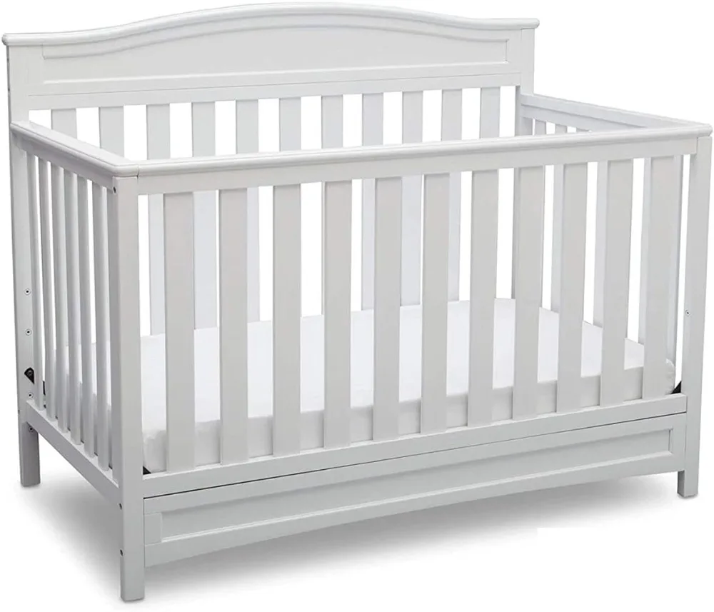 

Delta Children Emery 4-in-1 Convertible Baby Crib - Greenguard Gold Certified, White Kid Bed