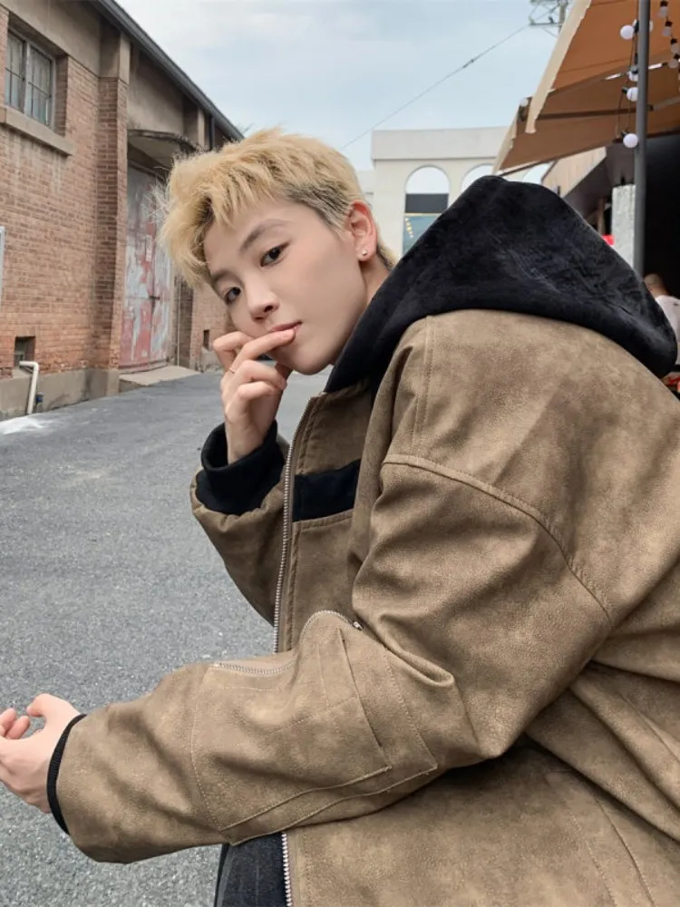 

Men's Cotton Jaet 2024 New Winter American Sle Hooded Couple Bread Coat Outdoor Cold-resistant Casual Loose Fit Polyester...