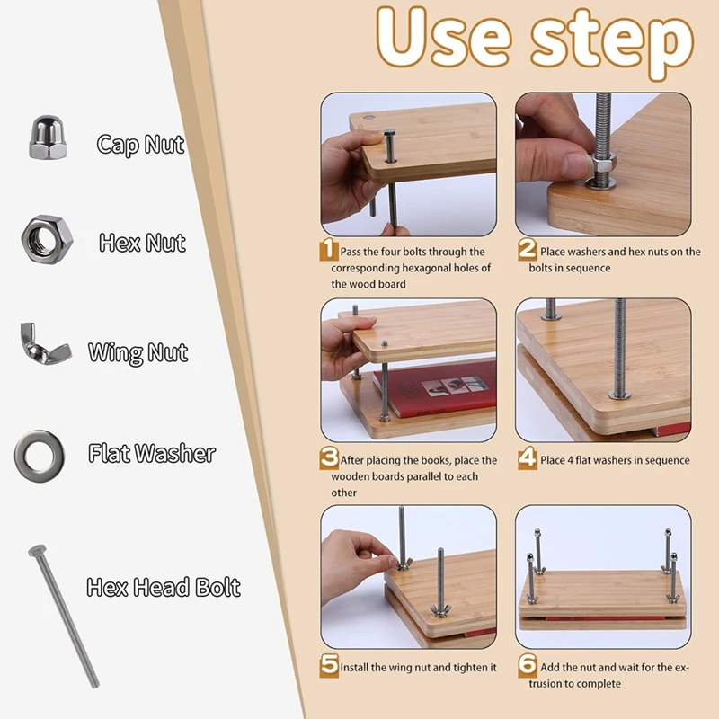 Imagem -03 - Book Press para Iniciantes Book Binding Kits Suprimentos de Encadernação Bone Folder Tool para Faça Você Mesmo 7.9x11.6 Polegada