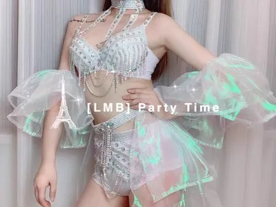 Nightclub Bar Opening Dance Runway Show Singer Dance Stage Performance Outfits Colorful Tassels Sexy Sparkling Diamond Outfits