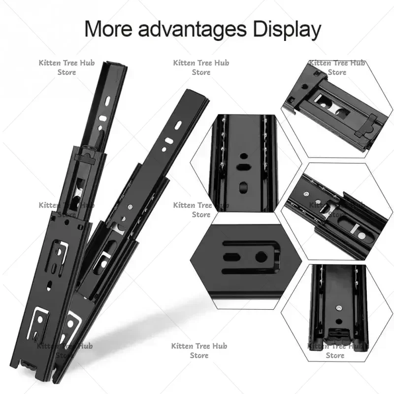 Mini Short Drawer Slides Full Extension Guide Rail Drawer Cupboard Furniture Hardware Set Accessories For Home Kitchen Steel