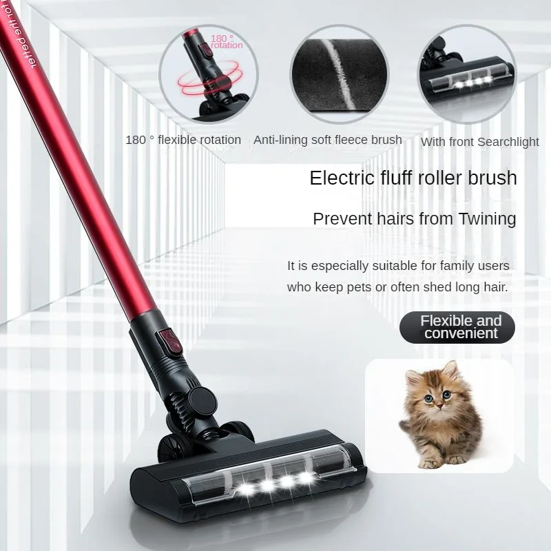 Handheld Vacuum Cleaner Wireless 23kPa Powerful Suction 200W Big Power Motor LED Lighting 40Mins Runtime Carpet Cleaner For Home