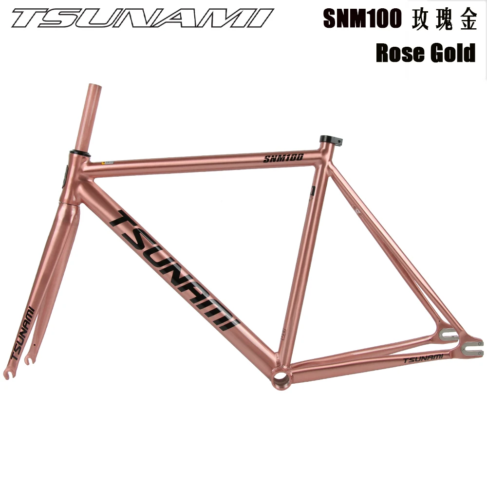 TSUNAMI SNM100 High Quality Single Speed Bicycle Frameset Fixed Gear 700c Aluminum Frame and Fork 49cm 52cm 55cm 58cm MTB Frame