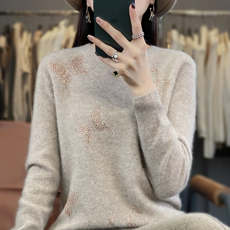 2024 New Cashmere Sweater Women O-Neck Fashion Pullover Winter And Autumn Basic Cashmere Sweater Women