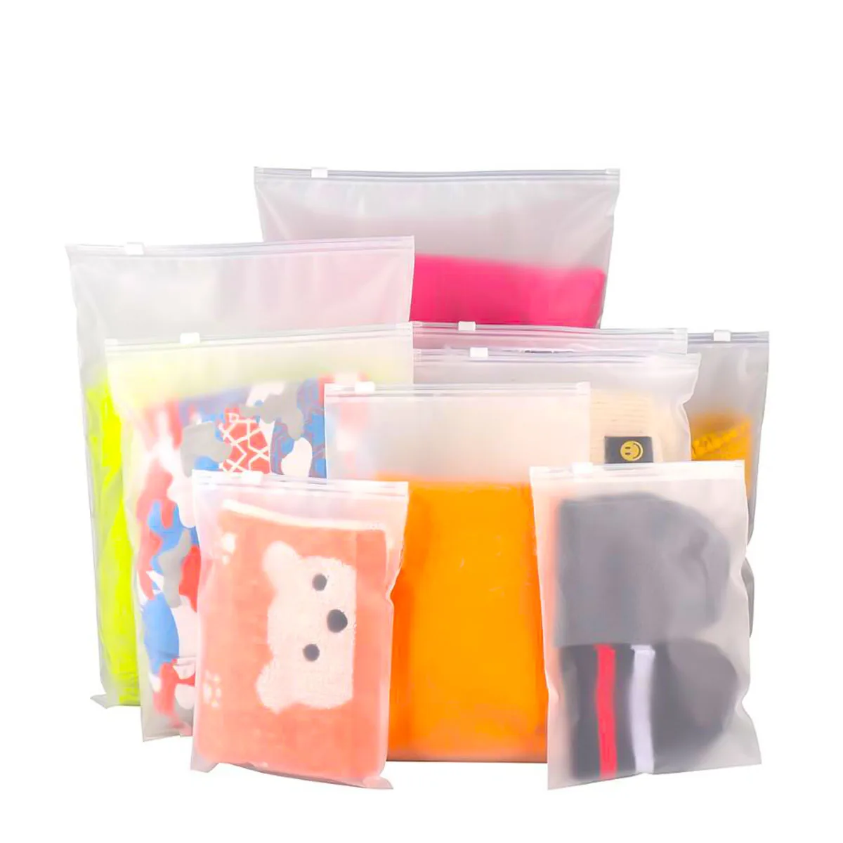 5pcs Transparent Clothes Storage Bags Vacuum Bag For Shoes Makeup Underwear Zipper Travel Packing Portable Organizer Pouch