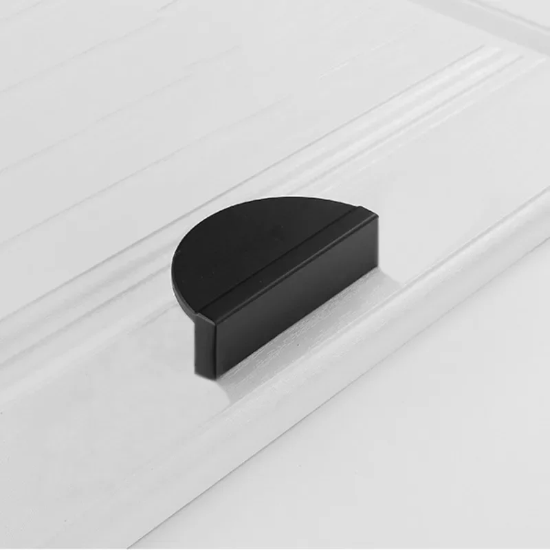 Minimalist Style semicircle furniture handles Black Wardrobe Kitchen Cabinet Handles Personality Creative Cabinet Pulls