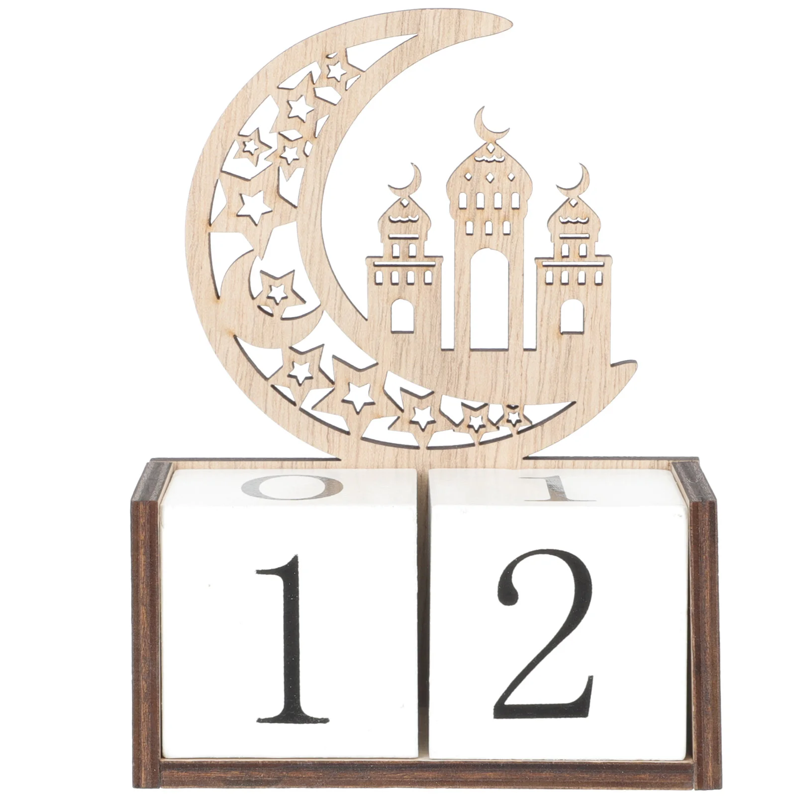 Calendario Eid, adornos de madera de Ramadán para manualidades, decoraciones de escritorio de oficina, cuenta atrás del Festival de Ramadans Mubarak